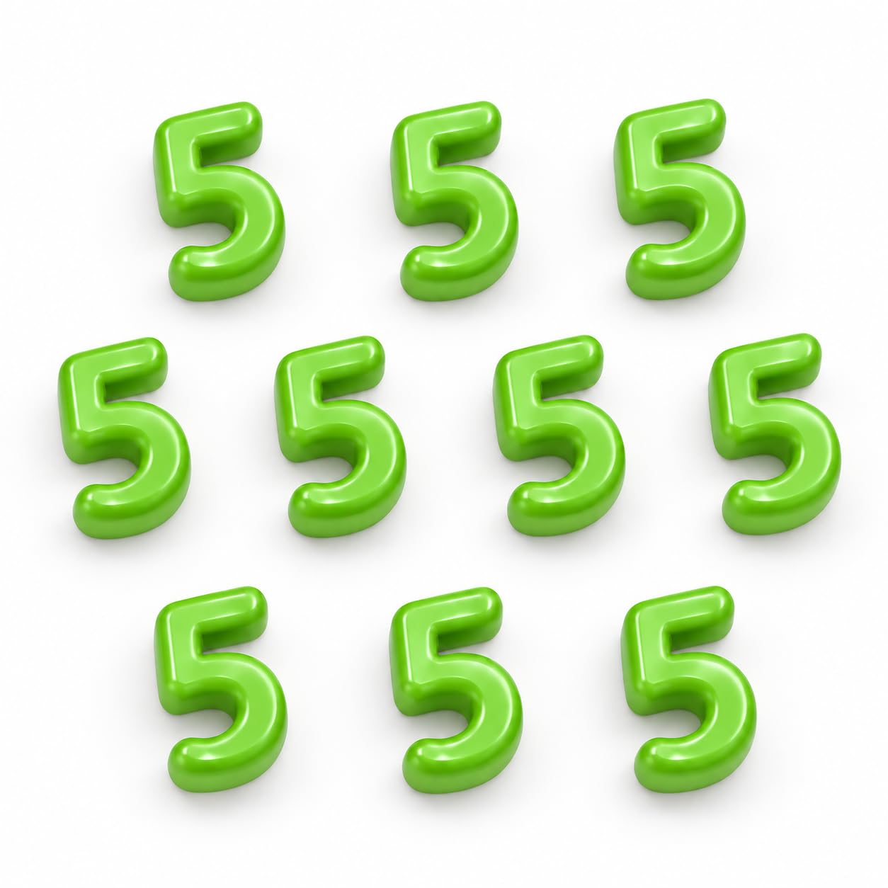 Number Beads, 10pcs Number Beads for Bracelets with 6mm Large Hole, Number Bead for DIY Jewellery Making, Keychains and Paracord Crafts(Green, Number 5, 10)