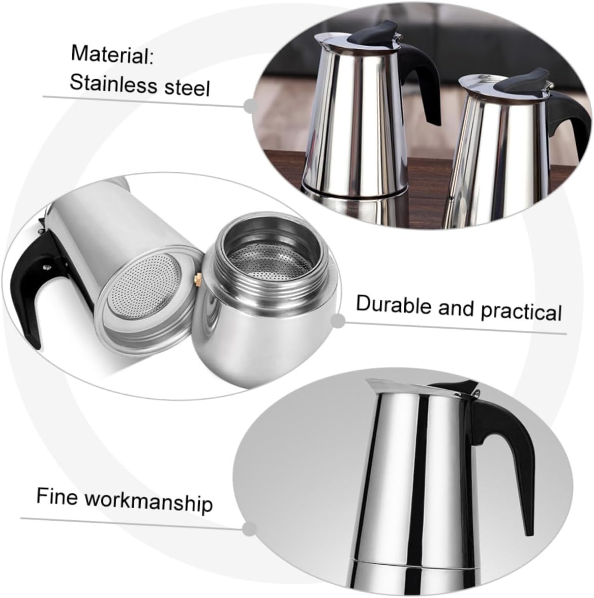 Utensils Included Stovetop Maker Stovetop Brewer Lightweight Design Portable for Home Office