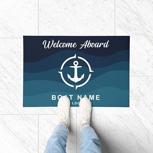 Miniatura 8 de Tapete personalizado de bienvenida a bordo de barco, tapete de puerta de ancla con nombre personalizado, alfombra de barco personalizada, alfombra