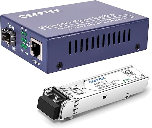 Miniatura 5 de 10G Media Coverter, 10 Gigabit Fibra a 10G Cobre UTP Ethernet Media Converter, Mini Unmanaged 1x 100M1G2.5G5G10GBase-T RJ45 a 1x 10GBase-X SFP+ Slot