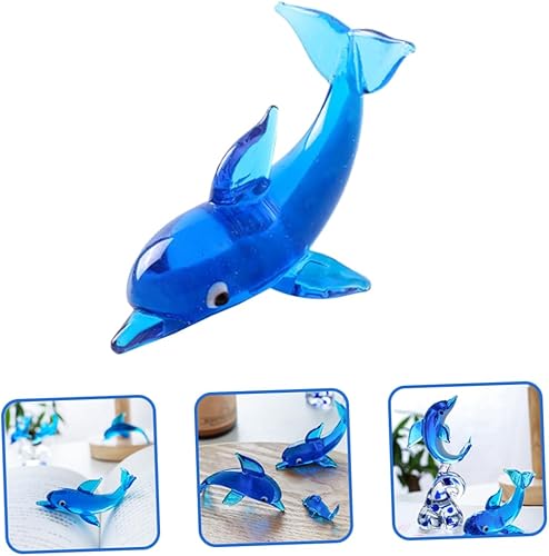 Vista 4 de Gadpiparty Adorno de pequeño delfín para decoración de escritorio, mini delfín al aire libre, decoración del hogar, juguete, delfín, figuras