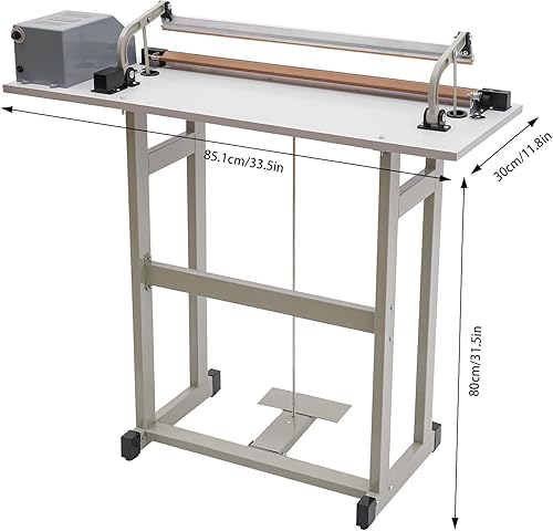 Miniatura 2 de Máquina de sellado térmico de pedal de pie,Máquina de sellado de bolsas de plástico de 22.83", Máquina de sellado térmico de 110V 850W para uso