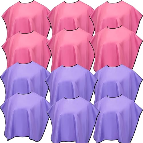 AUECOOME 12 piezas corto peluquero cabo corto maquillaje capa a granel impermeable mini corte de pelo capa para maquillaje corte de pelo