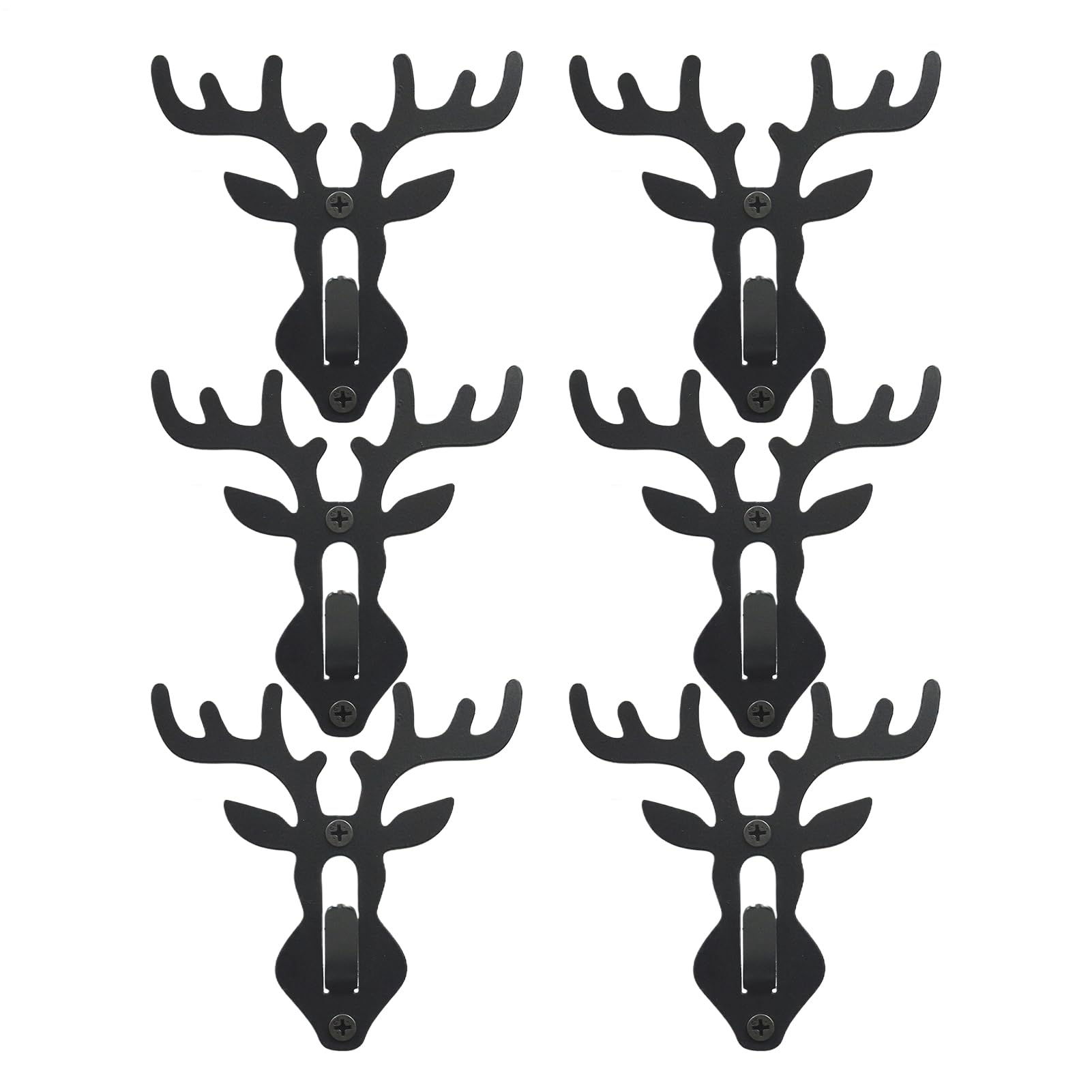 Crochet mural tête de cerf acier patère extérieure intérieure lot 6