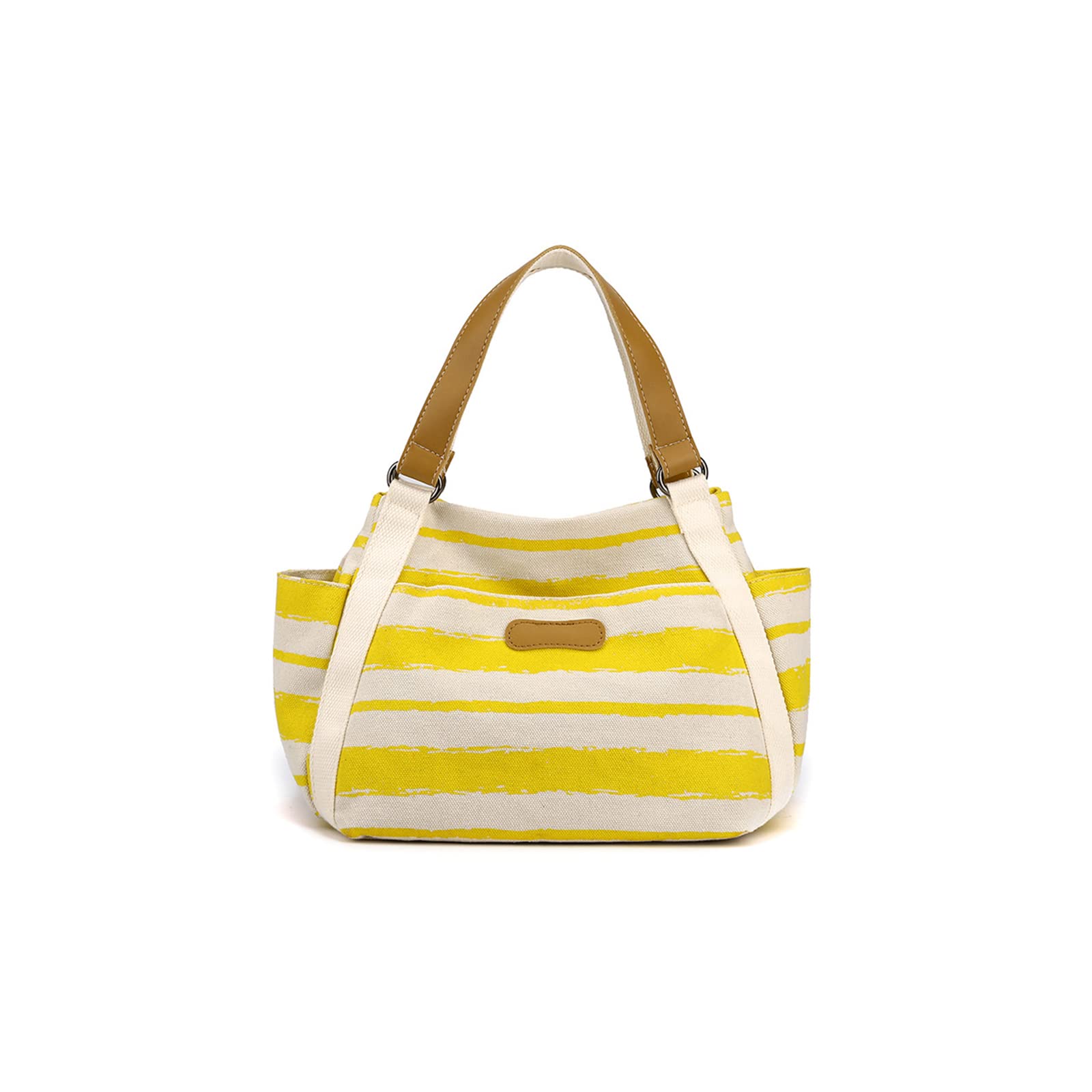 CORIOS Women Canvas Tote Bag Striped Handbag Middle Capacity Shoulder Bag Casual Underarm Bag | Canvas, Striped, Middle Capacity, Casual