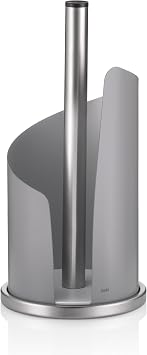 kela kitchen roll holder, upright, for thick rolls, kitchen roll holder 33.5 cm high, STELLA, grey stainless steel