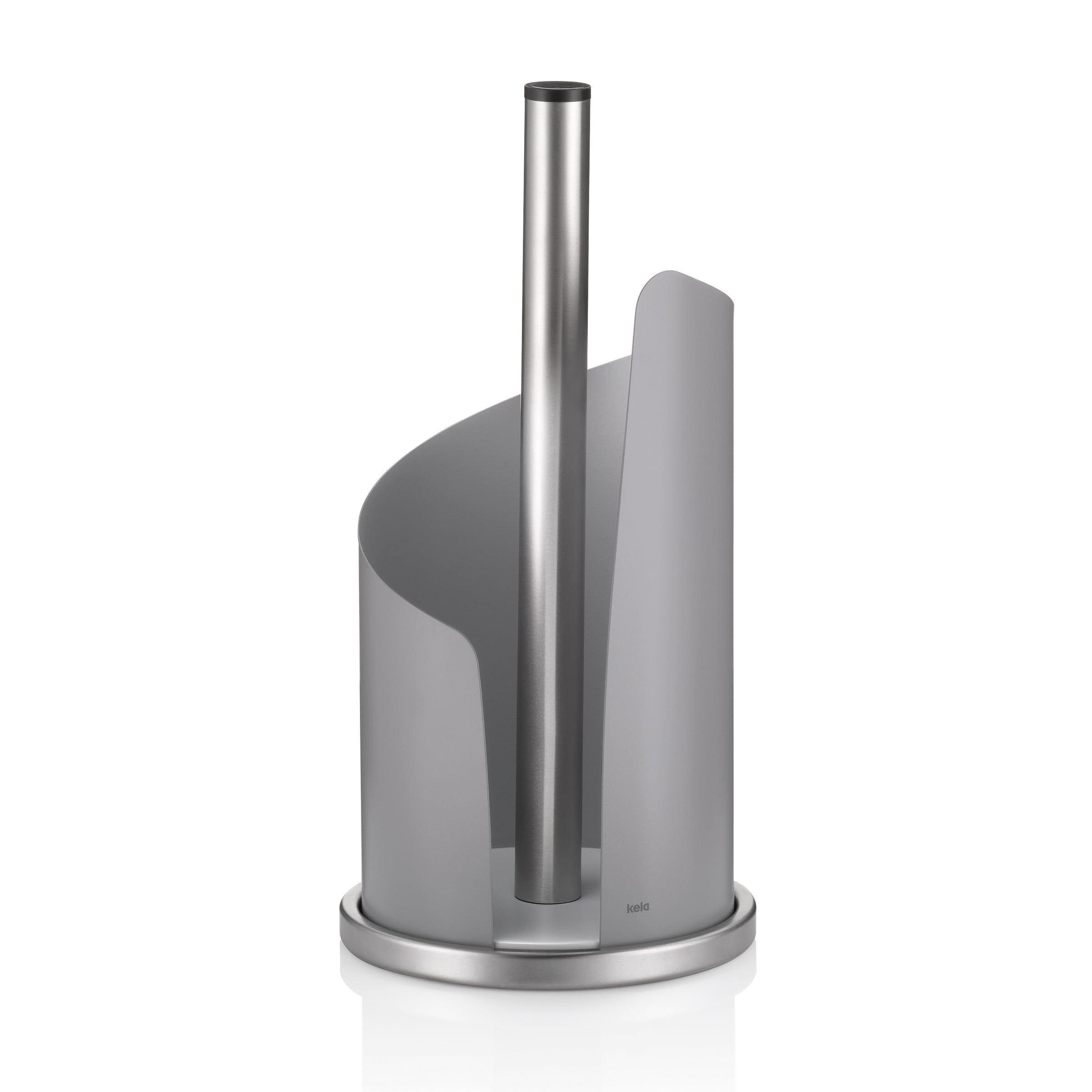 kela, Upright, for Thick, Kitchen roll Holder 33.5 cm high, Stella, Stainless Steel, Stainless_Steel, Light Grey