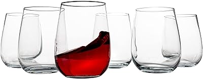 Vikko Stemless Wine Glass, 16 Ounce Wine Glasses Set of 6, White or Red Wine Glass, Classic and Elegant Wine Glasses