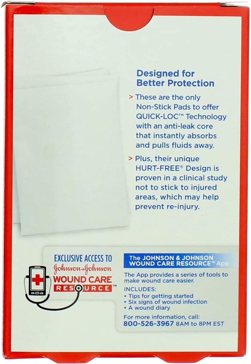 BAND-AID® Brand HURT-FREE® Non-stick Pads 2INX3IN, 10 COUNT : Home & Kitchen