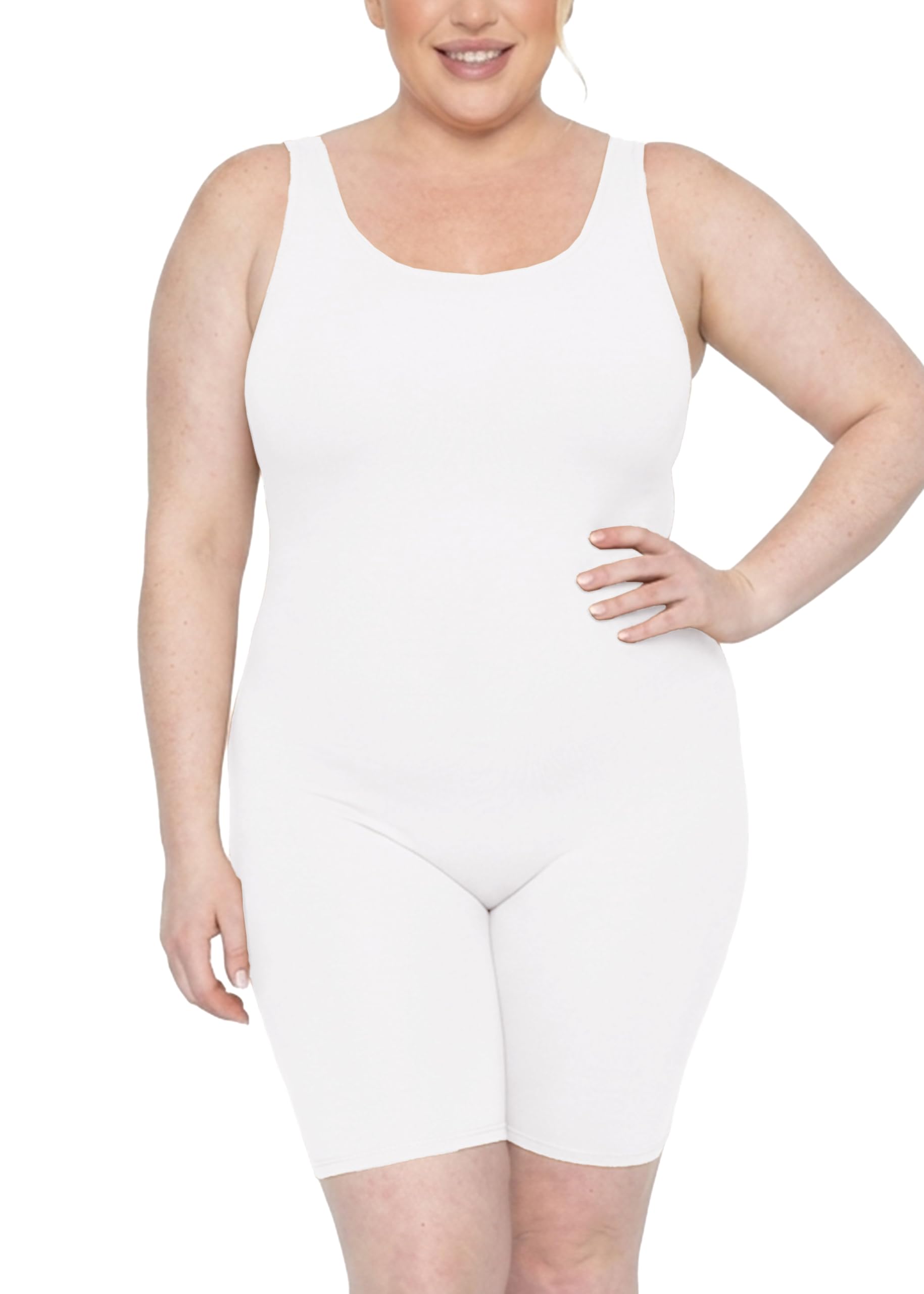 STRETCH IS COMFORT Women's Plus Size Teamwear Cotton Tank Unitard
