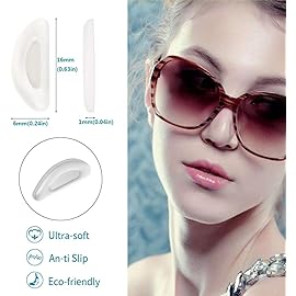 Eyeglass Nose Pads, Adhesive Anti-Slip Nose Pads, Soft Silicone Nose Pad Cushion for Glasses, Eyeglasses, Sunglasses, 12 Pairs(Clear)