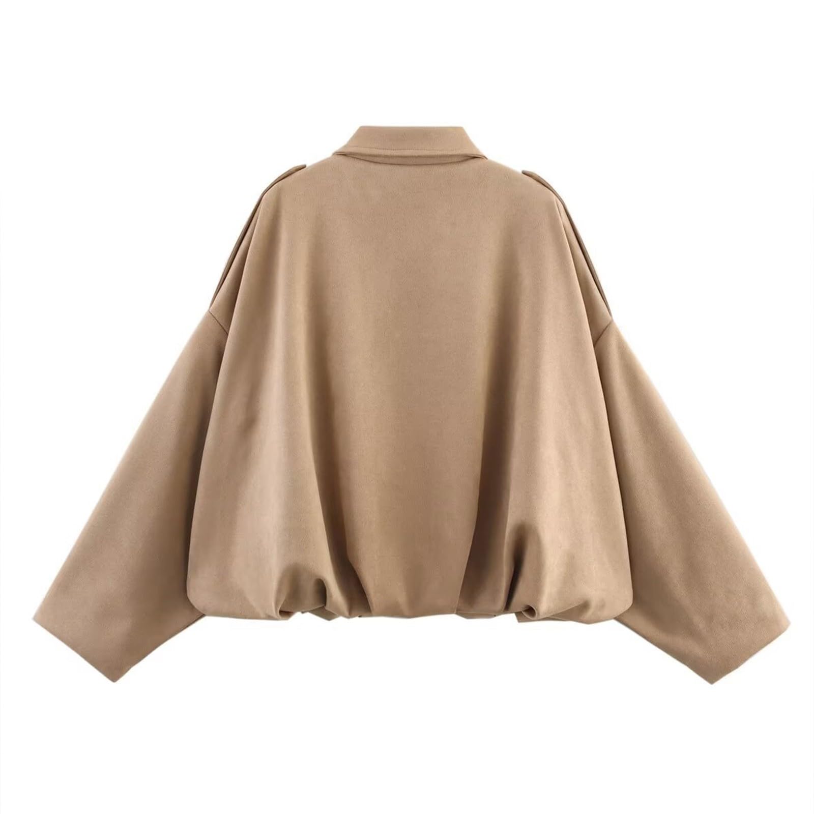 Generico Giacca Bomber Donna In Pelle Scamosciata Con Risvolto Con Zip Giacca Moto Donna Bomber Softshell In Finta Pelle Giacche Primavera Inverno Caldo Giacche Maniche Lunghe e Moda Camoscio