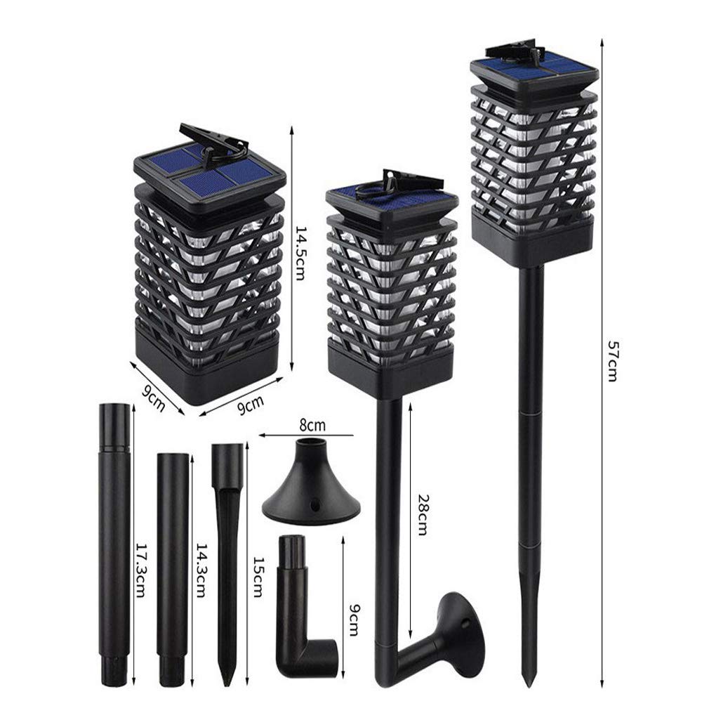 Lanterne solari con luci da esterno impermeabili da appendere, a forma di fiamma, a LED, per giardino, decorazione paesaggistica, percorso, patio, cortile, sezione modello