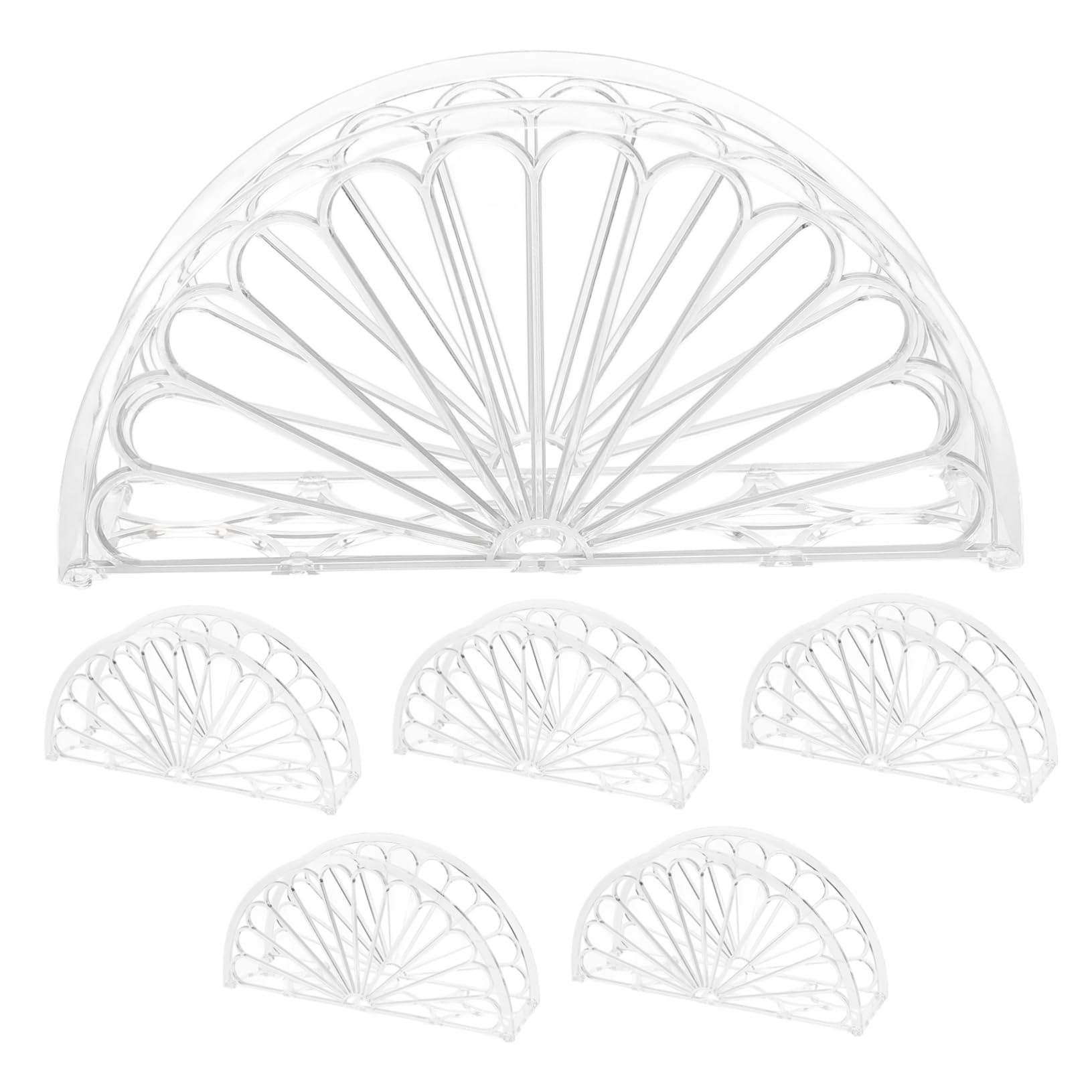 Cabilock Servilletero Transparente Creativo Semicircular En Forma De Pétalo De Naranja, 6 Piezas, Resistente y Compacto, Dispensador De Servilletas Para Hogar, Restaurante y Eventos