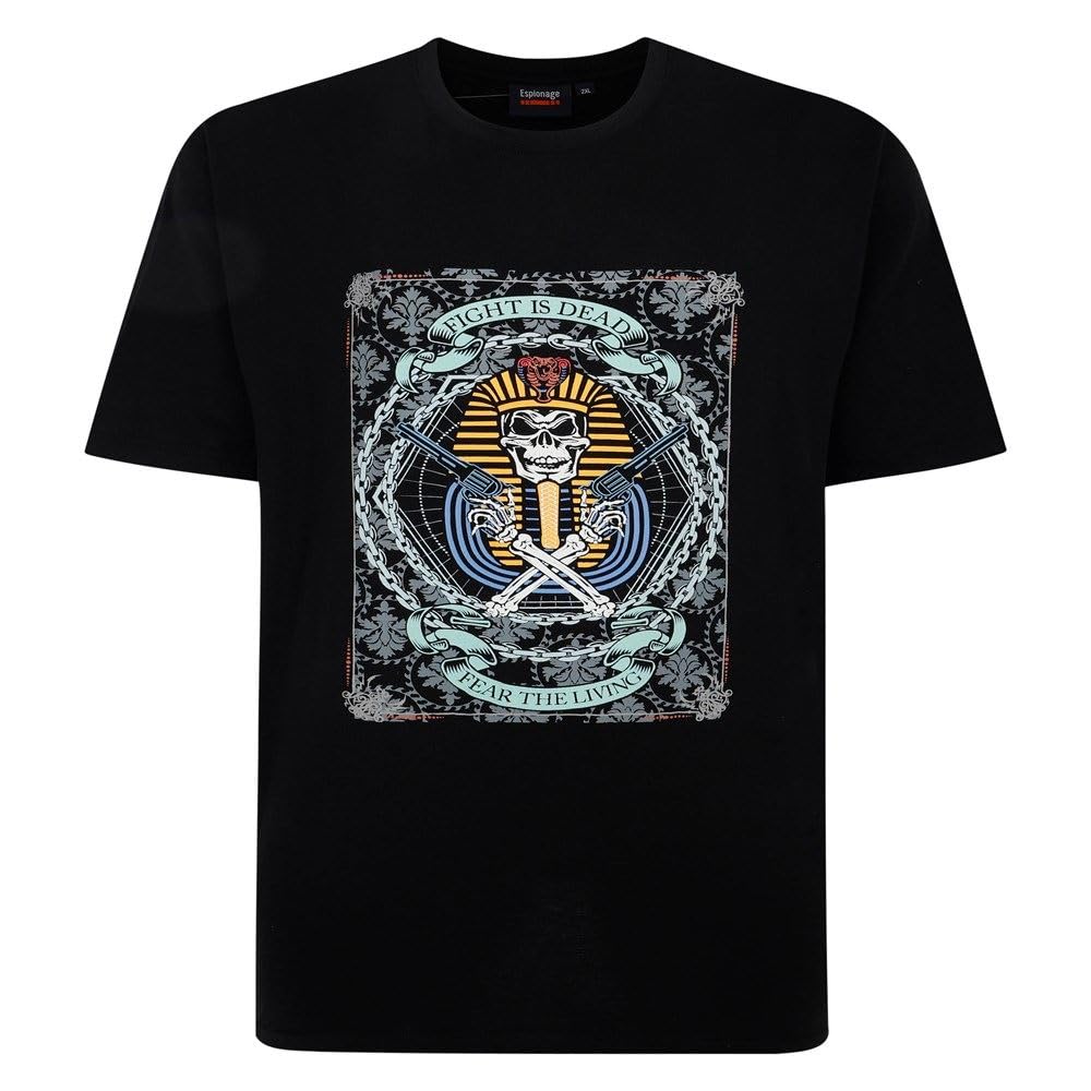 Espionage Pharoah Print T-Shirt for Men in Black, 3XL