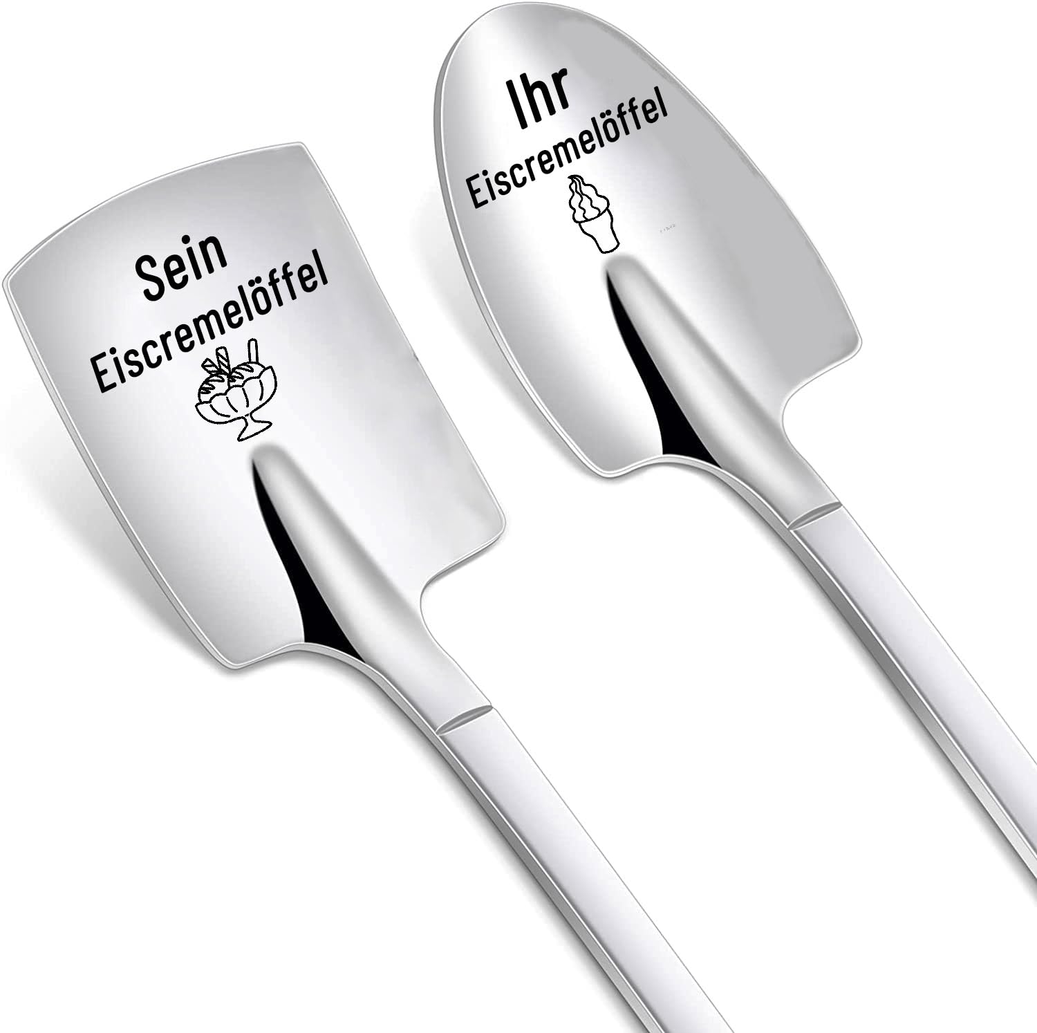 DIKARIYA Kaffeelöffel Geschenk, 2er Löffel mit Gravur, Kaffeelöffel aus Edelstahl, Teelöffel Geschenke für Geburtstage, Jubiläen, Valentinstag, Vatertag, Muttertag