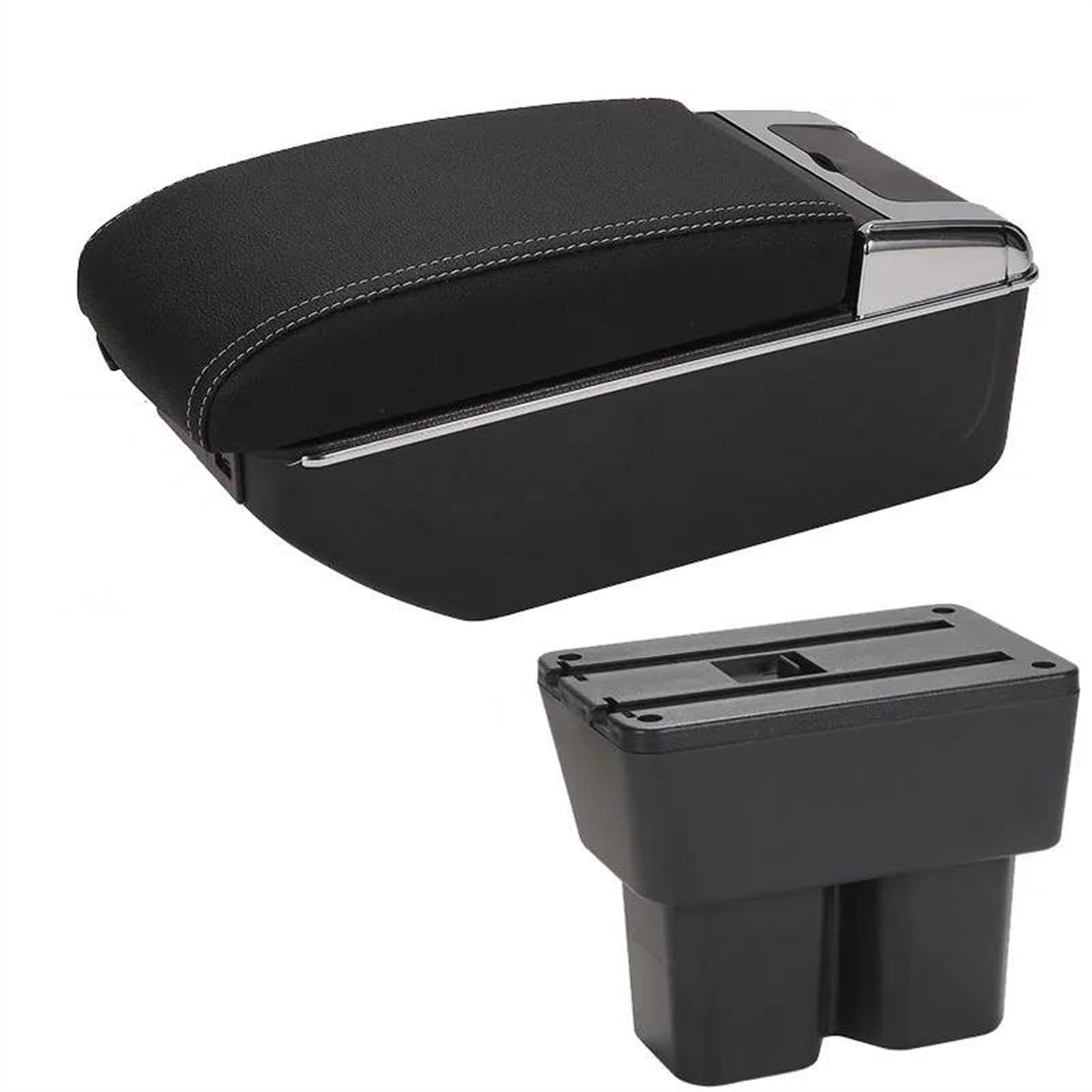 NOHEEU Car Accessori Armrest Box For Jimny JB74 2019-2024 Storage Retrofit Part(B3 Black white 7USB)