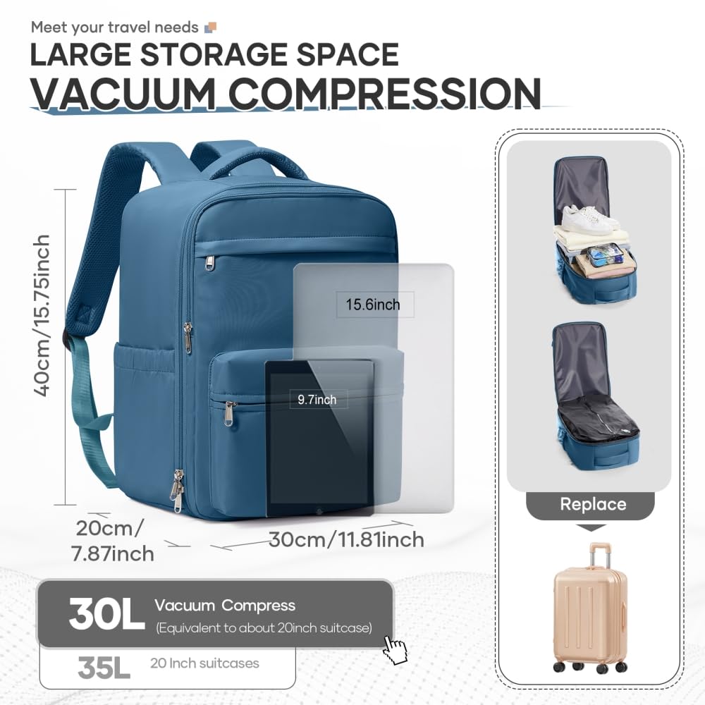 Rucksack Flugzeug 40x30x20 Reisetasche Kabinentasche Tragen Gepäck Laptop Taschen-Black