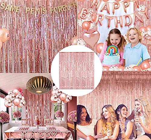 QIMMU Glitter-gordijndecoratie, 3 stuks lamettagordijn, 1 stuks, decoratief tafelkleed, folie franjes, gordijn voor… - Image 6