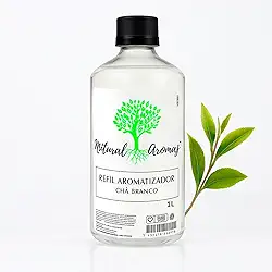 Aromatizador Ambiente Fragrância 1L Casa Cheiro Perfumado Aromas Quarto Natural Limpeza Diversos (Chá Branco)