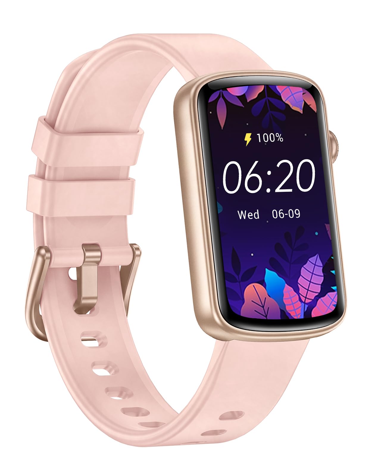 Fitness Tracker with Heart Rate/Sleep/Blood Oxygen Monitor, Slim Fitness Watch for Women Men IP68 Waterproof Pedometer Calories/Steps Counter Health Watch Activity Tracker (Pink)