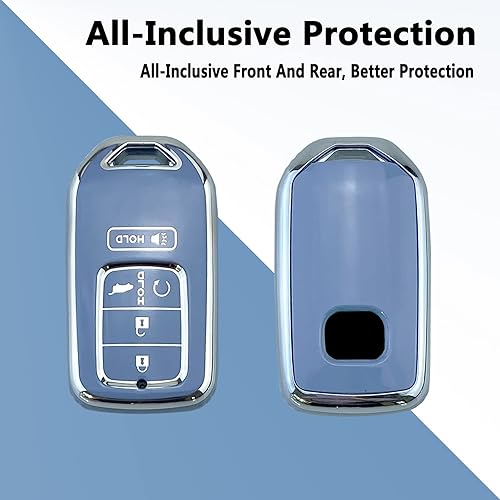 Miniatura 3 de Funda para llavero compatible con Honda Accord Civic Cr-V Hr-V Fit Odyssey Jed Crosstour Crider Accesorios (azul)