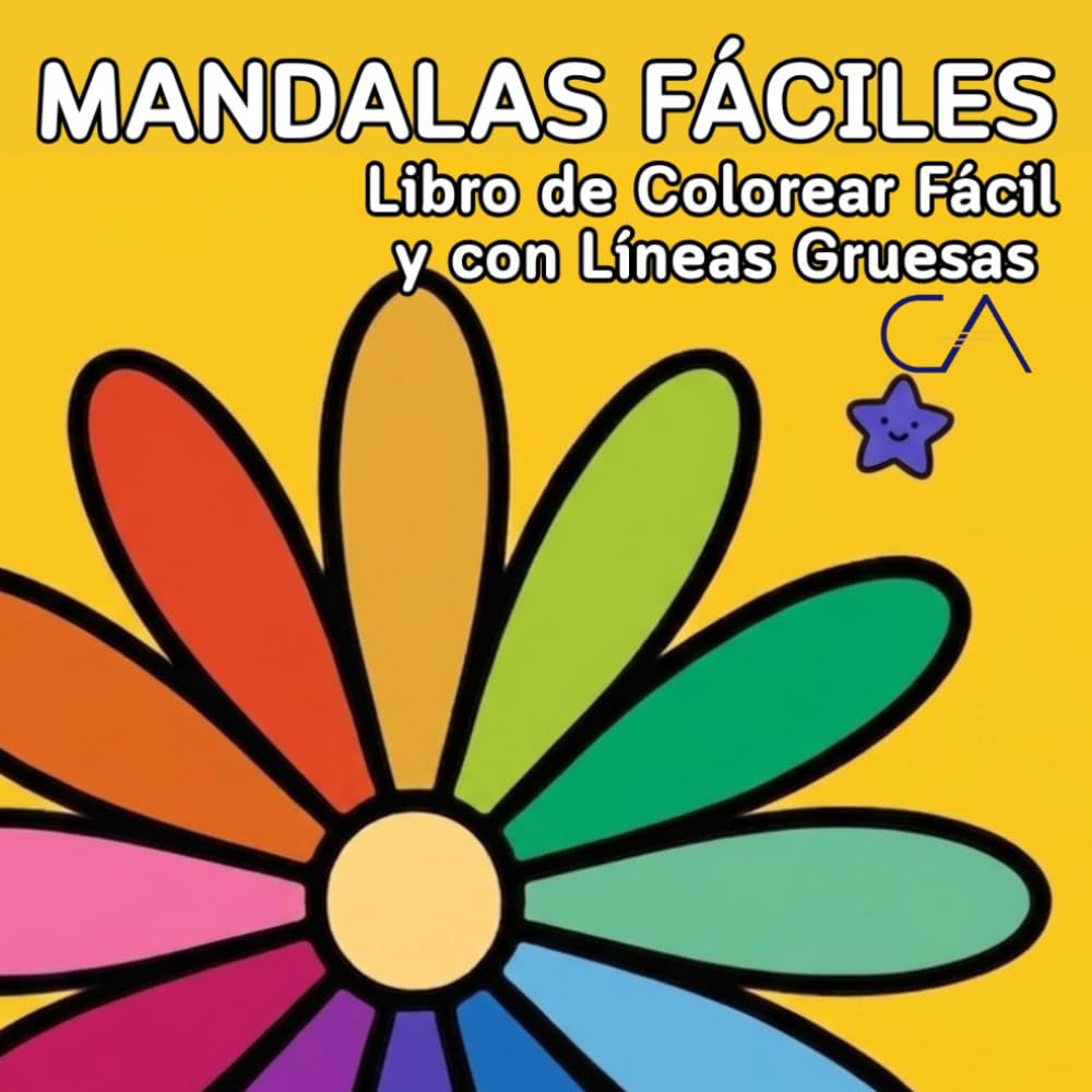 Libro de Colorear Mandalas Fáciles: Para Adultos y Niños (Colección Colorear Fácil y con Líneas Gruesas)