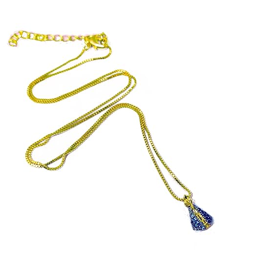 Colar Gargantilha Cordão com Pingente Nossa Senhora Aparecida em pedras de Zircônia Semi Joia Pequena Banhado a ouro 18k Feminino Banho de ouro