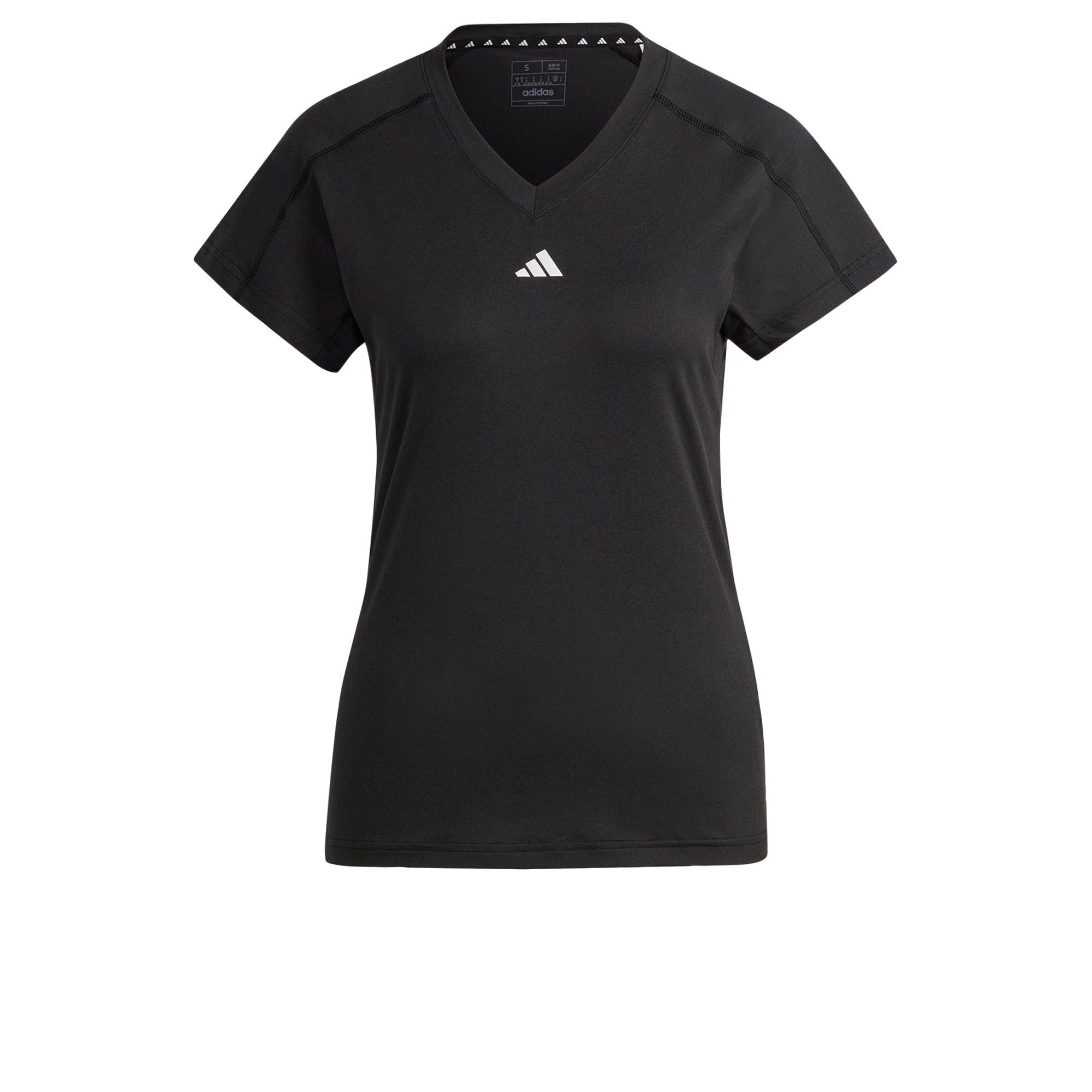 adidas Women's AEROREADY Train Essentials Minimal Branding V-Neck Tee, Black, M