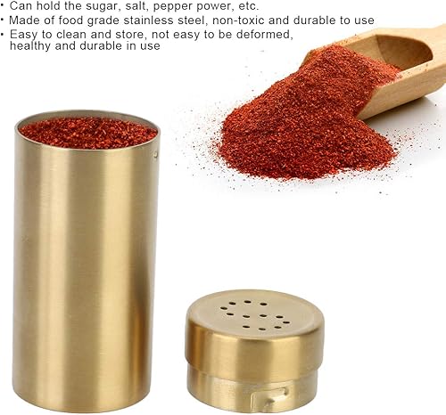 Miniatura 7 de Tarro de especias, 2 unidades de acero inoxidable para condimentos para sal, pimienta y azúcar