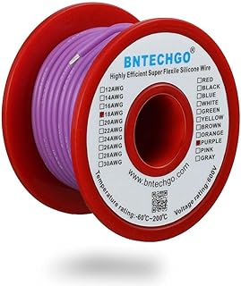 BNTECHGO 18 Gauge Silicone Wire Spool 50 ft Purple Flexible 18 AWG Stranded Tinned Copper Wire