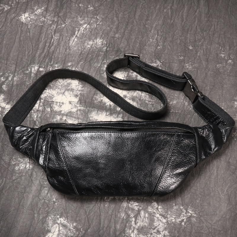 Men's Genuine Leather Crossbody Backpack Casual Travel Bag Large Capacity Phone Case