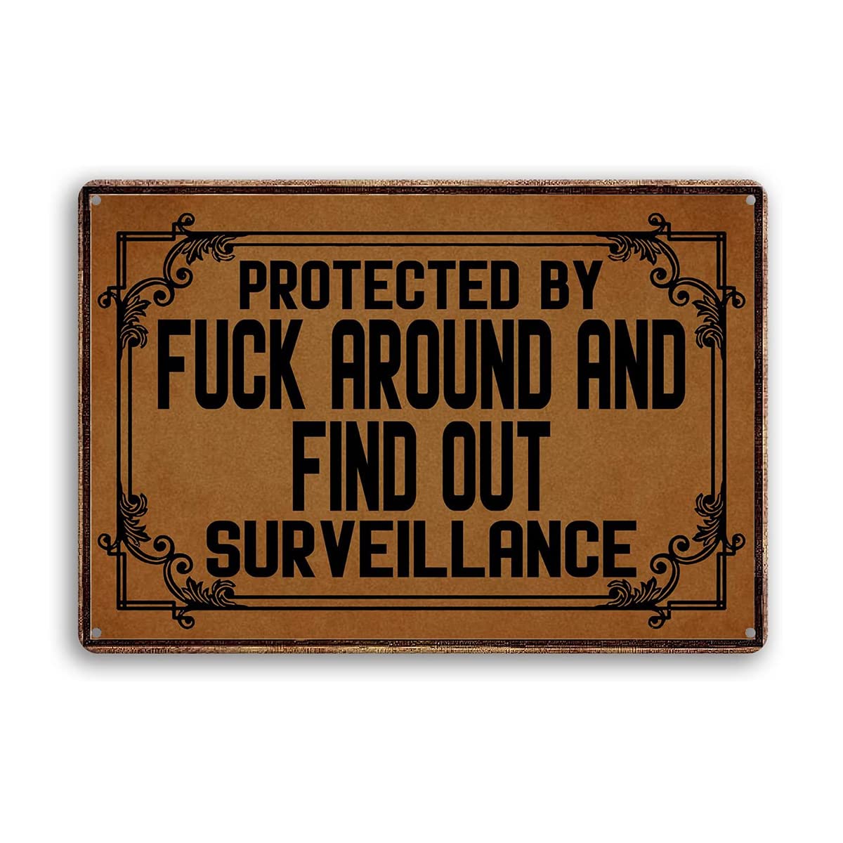 Bioprocess Protected By Fuck Around And Find Out Wall Decor Poster Metal Sign 8X12 Inches