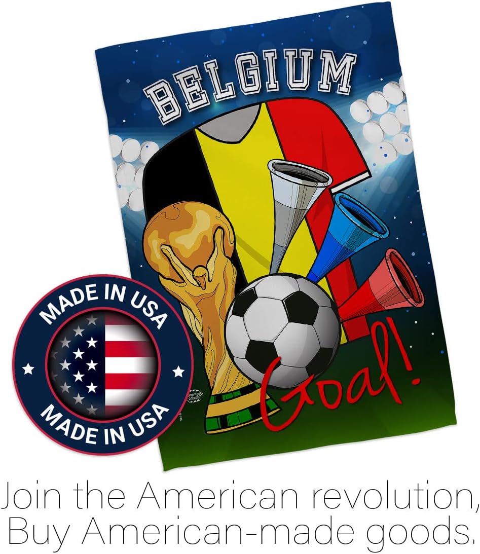 World Cup Belgium Flags Belgian Home Decor Banner Room Wall Art Patio Porch Lawn Garden Flag Stand Pole Outdoor Tapestry Yard Signs FIFA Gifts Sports Fan Trophy Soccer Game Football Made In USA