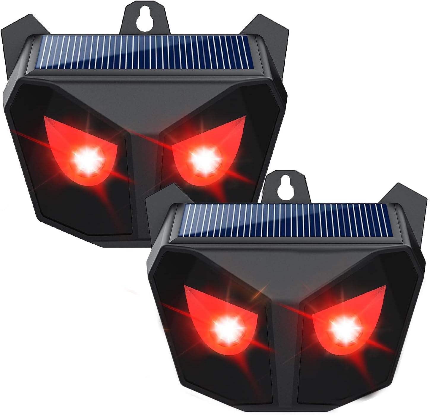 Animal Repeller(Pack of 2),Solar Nocturnal Animal Repeller with Two Red Flashing Lights,Water Repellent Repeller for Cats Dogs Foxes Birds Skunks