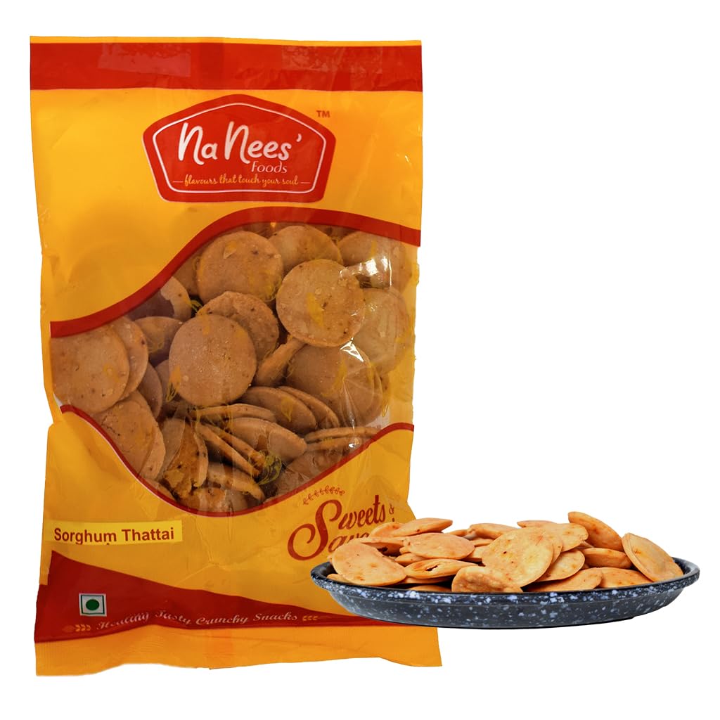 NaNees Foods Cholam Thattai | Sorghum Millet Thattai | Millet Snacks | Pack of 2 X 175 g (B0CFFZ17GF) Amazon Price History, Amazon Price Tracker