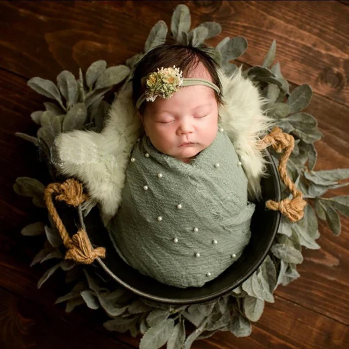 Newborn Photography Props Wraps Boys Soft Fur Quilt Photographic Mat Pearl image 3