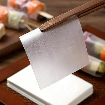 500Pieces Glutinous Rice Paper Edible Rice Paper Wafer Papers Edible Candy Wrappers 6.5X 10cm (2.56x3.94 inch) for Baking and Cake Decorating Cupcakes Sushi Candy Caramel Toffee Rice