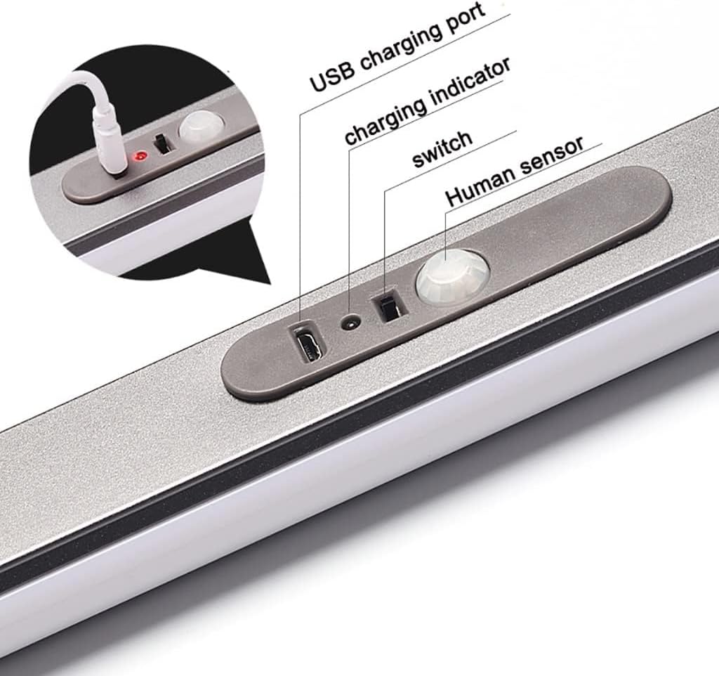 LED ライト付きワードローブ レール、16 ～ 55 インチの赤外線センサー付き金属製洋服ハンガー、2 イン 1 ワードローブ ハ