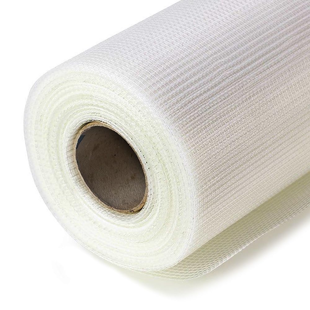 Treillis en Fibre de Verre quadrillé (10 m x 1m) - Idéal pour les réparations au mortier et l'étanchéité des surfaces