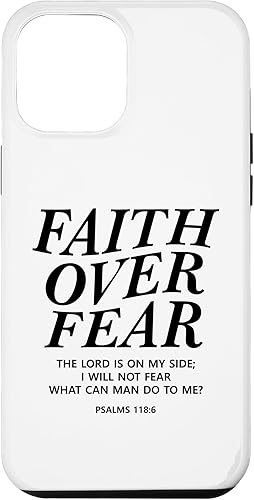 Funda para iPhone 12 Pro Max Faith Over Fear Bible Verse Christian Religious Men Women