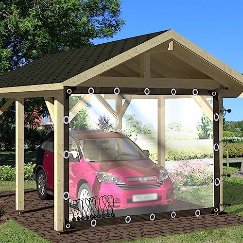 Lámina de lona resistente al desgarro transparente impermeable con ojales 2