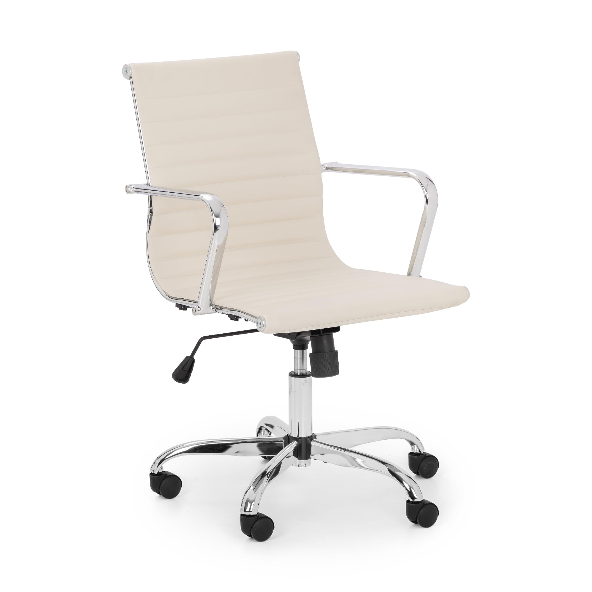 Julian Bowen Gio Ivory & Chrome Office Chair - H98 x W56 x D58cm