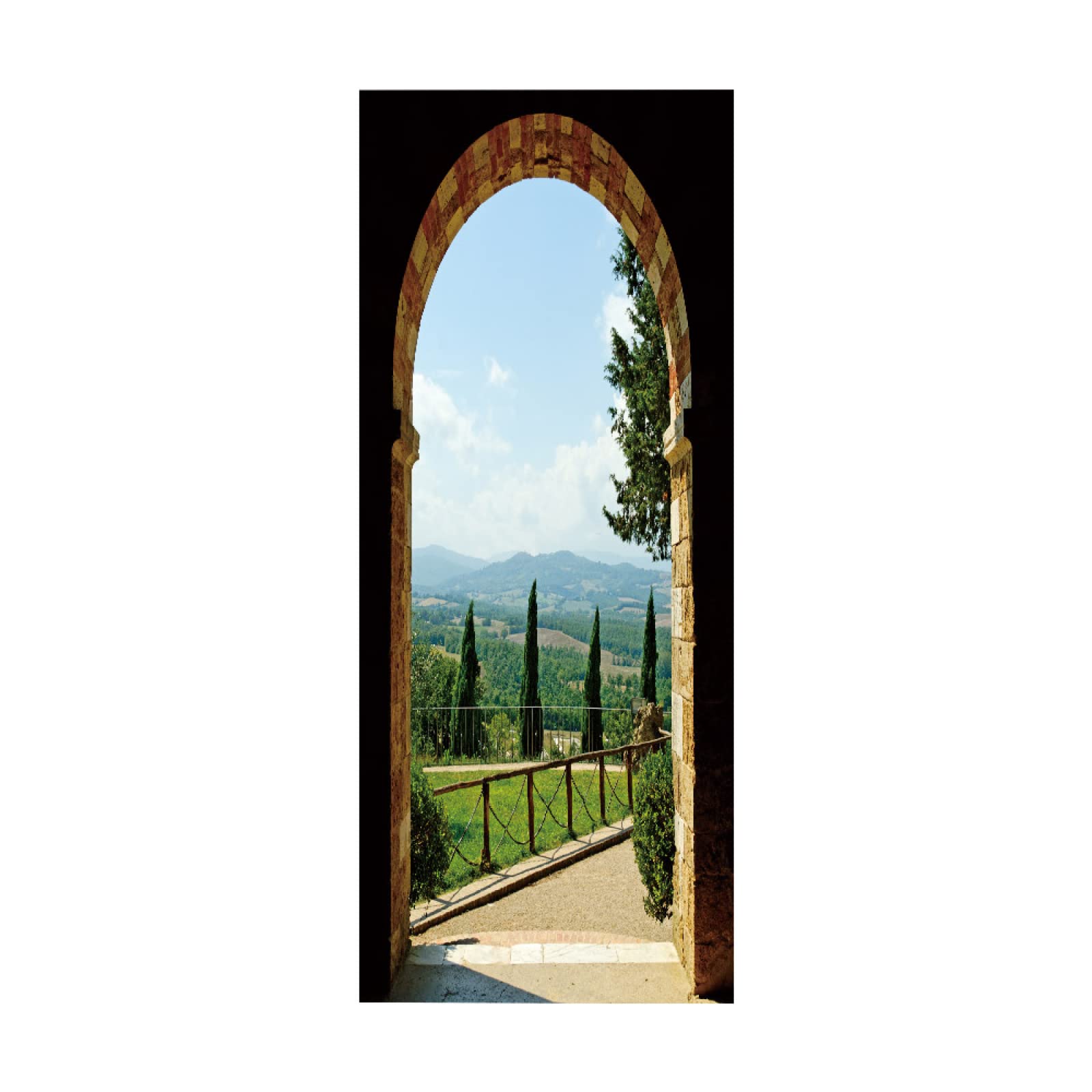 3D Door Sticker Green Forest W100 x H200 cm Waterproof Mural Vinyl Wall for Interior Doors Livingroom Bedroom Bathroom Office Home Decor