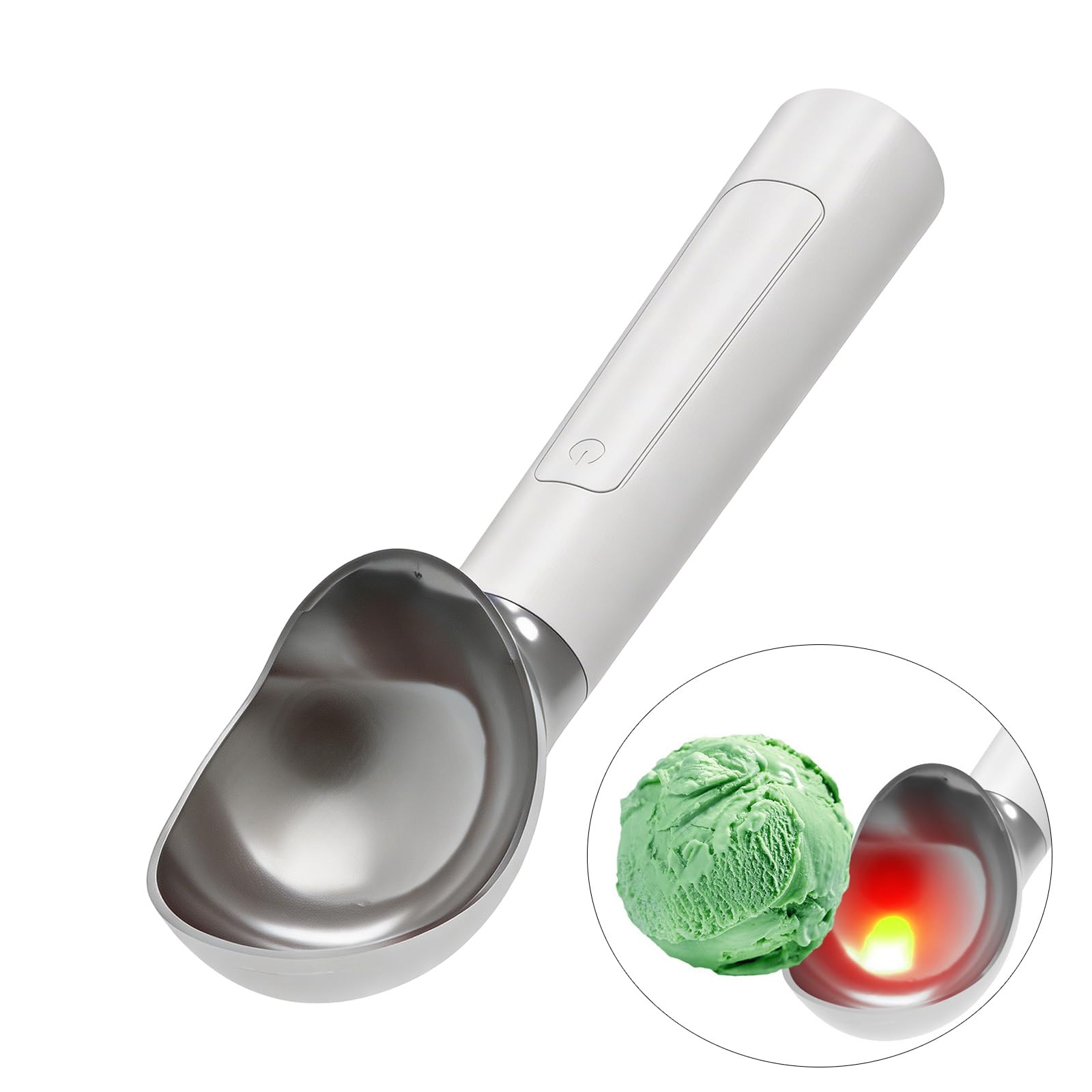 Cuillères à glace chauffantes modernes avec écran LED et cuillère de service à dessert à chauffage rapide pour servir des desserts sans effort