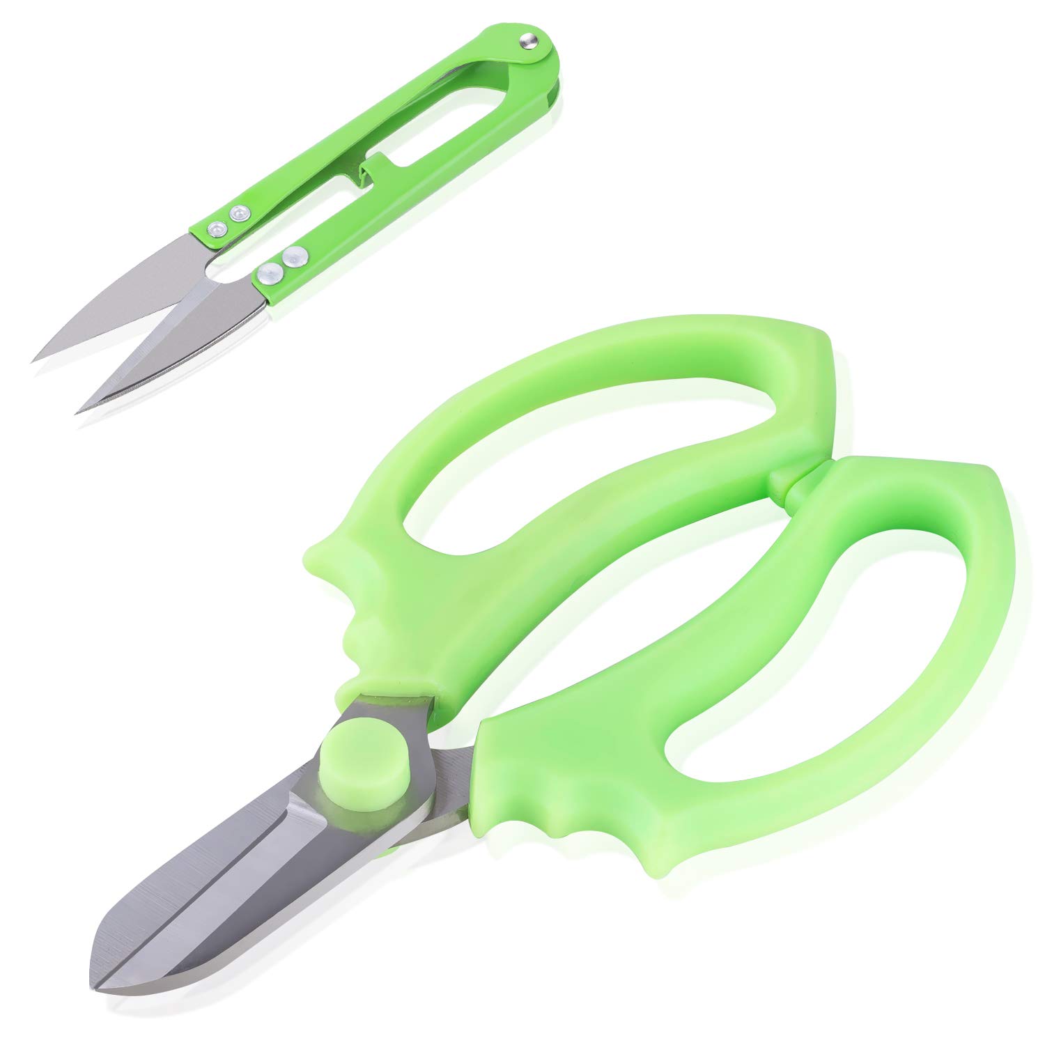 ANGEI Garden Pruning Scissors, Professional Floral Shears Set Pruner Shears with Comfort Grip Handle and Sharp Blade for Gardening Flowers Bud Leaves Trimmer Arrangement(Green)