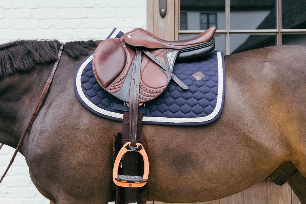 Kentucky Horsewear – Manta con cordón trenzado – Manta para silla de montar – Saltar – Azul marino