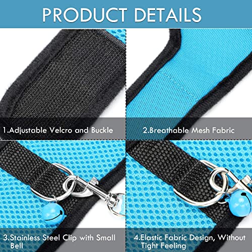 2 Pieces Guinea Pig Clothes Baby Ferret Rats Hamster Soft Mesh Harness Leash Vest Set With Bell For Guinea Pigs, Hamster, Ferret, Rabbit, Chinchilla And Similar Small Animals #TOP3