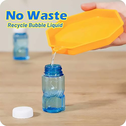 Miniatura 6 de Pitpat Pistola de burbujas Bazooka de 64 agujeros, 5000 burbujas por minuto, con 2 soluciones de burbujas, 20 paquetes de concentrado, color rosa