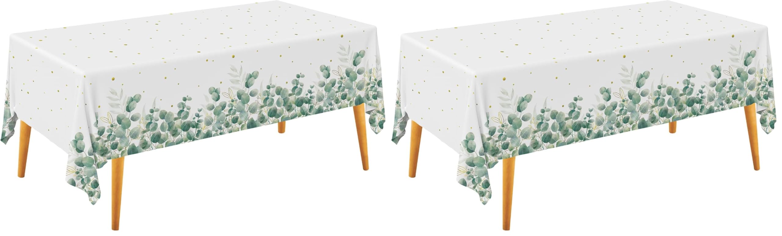Gatherfun Sage Greenery Baby Shower Disposable Tablecloth, Plastic Table Cover for Baby Shower Party,Boho Greency 3 PCS, 54”x 108” (Pack of 2)